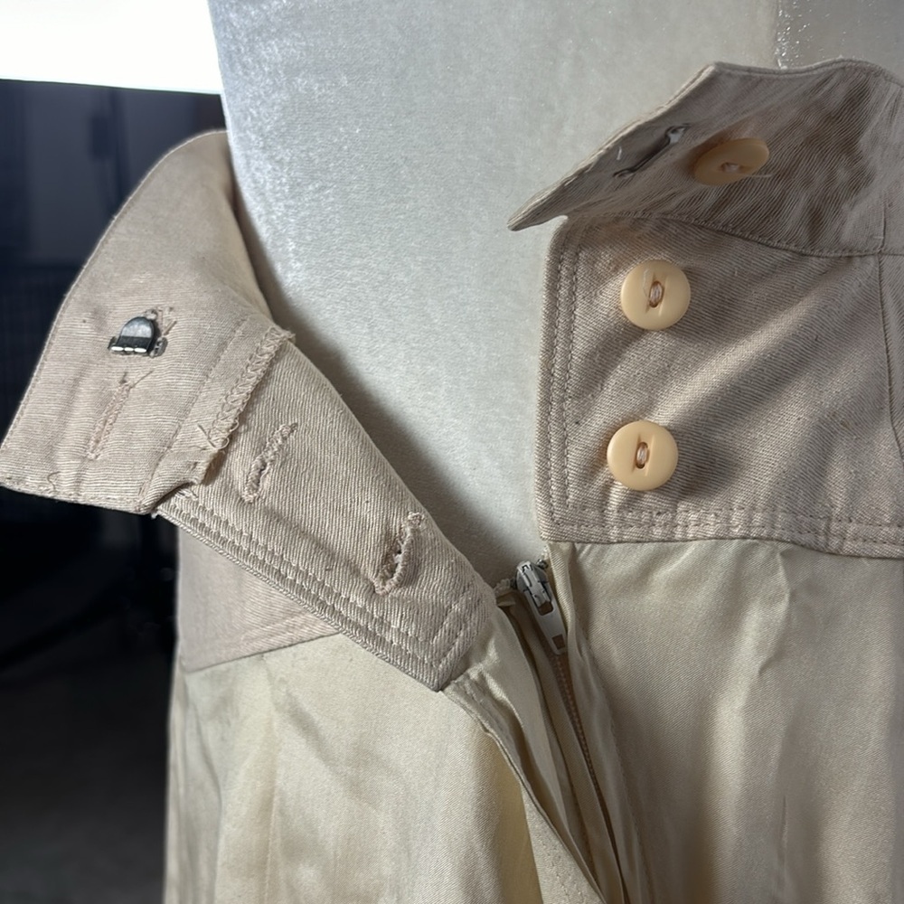 Vintage Cream Pleated Skirt - Picture 3 of 5